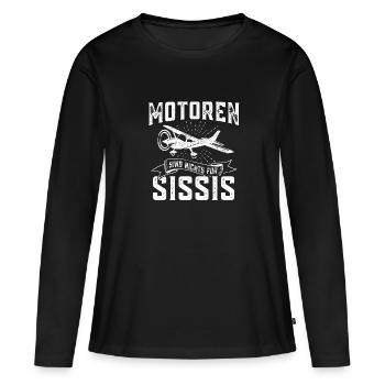 Motoren Sissis Ultraleichtflugzeug Pilot - Frauen Premium Bio Langarmshirt - Schwarz - Vorne - Julia (174cm)