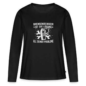 KFZ Mechaniker Bremsenreiniger KFZ Schrauber - Frauen Premium Bio Langarmshirt - Schwarz - Vorne - Julia (174cm)