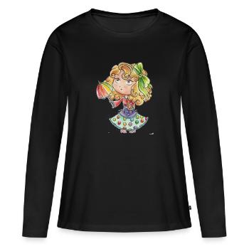 Signe du zodiaque: Vierge - T-shirt manches longues Premium bio Femme - noir - Devant - Julia (174cm)
