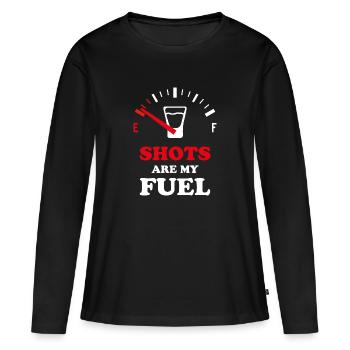 SHOTS ALKOHOL SAUFEN MALLORCA - Frauen Premium Bio Langarmshirt - Schwarz - Vorne - Julia (174cm)