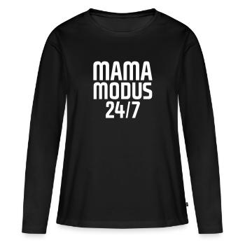 Mama sein Sohn Tochter lustige Sprüche Geschenke - Frauen Premium Bio Langarmshirt - Schwarz - Vorne - Julia (174cm)