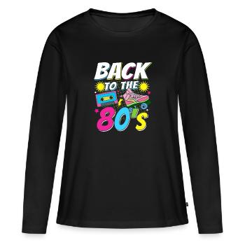 I love 80's 80s Reto Eighties Eighties Vintage - Women's Premium Organic Long Sleeve Shirt - black - Front - Julia (174cm)