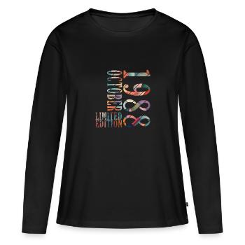 Octobre 1988 Anniversaire Octobre 1988 Octobre - T-shirt manches longues Premium bio Femme - noir - Devant - Julia (174cm)