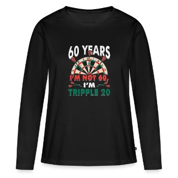 60. Geburtstag Darts Vintage 60 Jahre - Frauen Premium Bio Langarmshirt - Schwarz - Vorne - Julia (174cm)