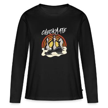 Échecs et mat - T-shirt manches longues Premium bio Femme - noir - Devant - Julia (174cm)