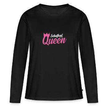 Schafkopf Queen - Frauen Premium Bio Langarmshirt - Schwarz - Vorne - Julia (174cm)