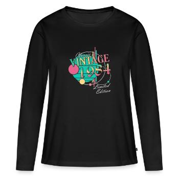 Millésime 1984 Cru 1984 Cadeau d’anniversaire - T-shirt manches longues Premium bio Femme - noir - Devant - Julia (174cm)