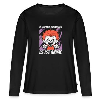 L’anime, ce n’est pas des dessins animés, c’est de l’anime - T-shirt manches longues Premium bio Femme - noir - Devant - Julia (174cm)