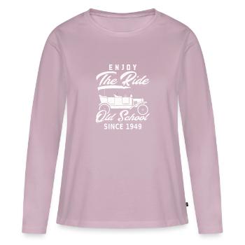 Old School 1949 - Jahrgang 1949 - Frauen Premium Bio Langarmshirt - Altrosa - Vorne - Julia (174cm)