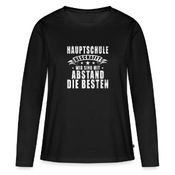 Certificat de fin d’études secondaires - Certificat de fin d’études secondaires 2024 - T-shirt manches longues Premium bio Femme - noir - Devant - Julia (174cm)