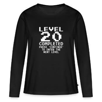 Level 20 Unlocked Completed 20th Gamer Geburtstag - Frauen Premium Bio Langarmshirt - Schwarz - Vorne - Julia (174cm)