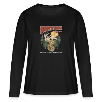 Période de chasse - T-shirt manches longues Premium bio Femme - noir - Devant - Julia (174cm)