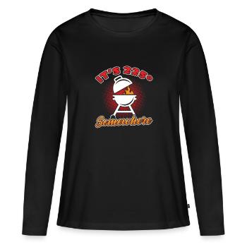 Barbecue Barbecue Grillades - T-shirt manches longues Premium bio Femme - noir - Devant - Julia (174cm)