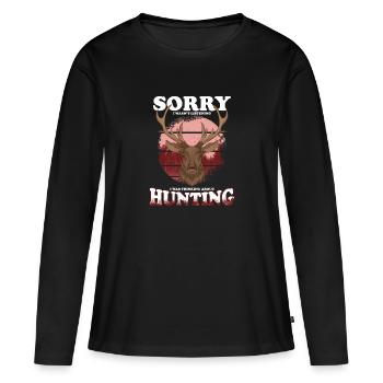 Jäger Hirschjagd Spruch Rotwild Jagd - Frauen Premium Bio Langarmshirt - Schwarz - Vorne - Julia (174cm)