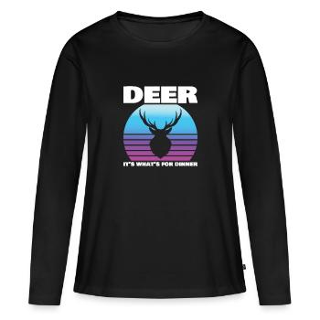 Jagen Jäger Hirsch Jagen Jagen Sprüche - Frauen Premium Bio Langarmshirt - Schwarz - Vorne - Julia (174cm)