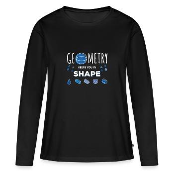 Geometry Saying - Women's Premium Organic Long Sleeve Shirt - black - Front - Julia (174cm)