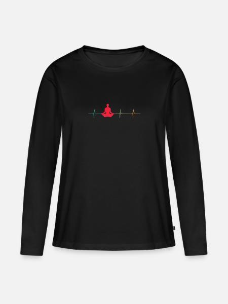 Meditation Meditieren Spirituell - Frauen Premium Bio Langarmshirt - Schwarz