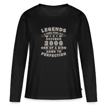 2006 Octobre 2006 Jubilé Octobre 2006 - T-shirt manches longues Premium bio Femme - noir - Devant - Julia (174cm)