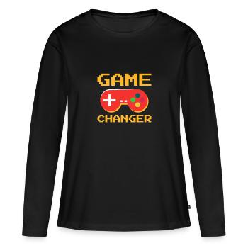 Game Changer - Frauen Premium Bio Langarmshirt - Schwarz - Vorne - Julia (174cm)