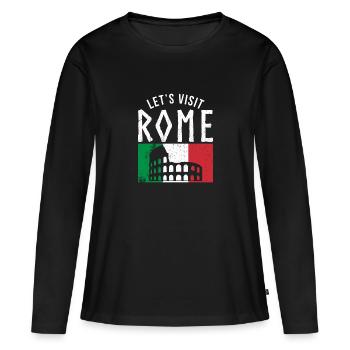 Italie Rome Italie Colisée Capitale - T-shirt manches longues Premium bio Femme - noir - Devant - Julia (174cm)
