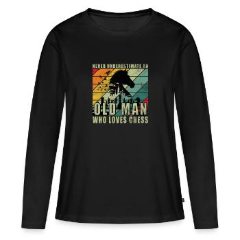 joueur d’échecs échiquier échiquier échiquier - T-shirt manches longues Premium bio Femme - noir - Devant - Julia (174cm)