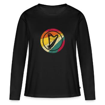Musicien Harpiste Harpe Harpe Harpe - T-shirt manches longues Premium bio Femme - noir - Devant - Julia (174cm)