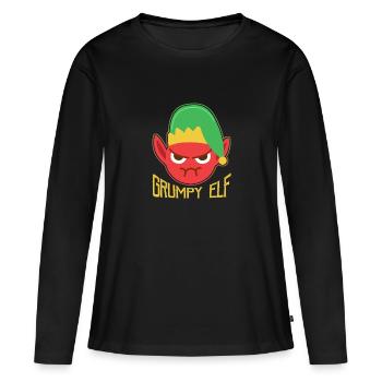 Elfe en colère - T-shirt manches longues Premium bio Femme - noir - Devant - Julia (174cm)