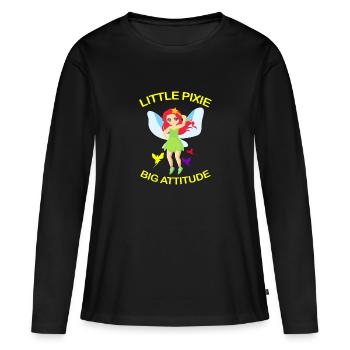 Fee - Frauen Premium Bio Langarmshirt - Schwarz - Vorne - Julia (174cm)
