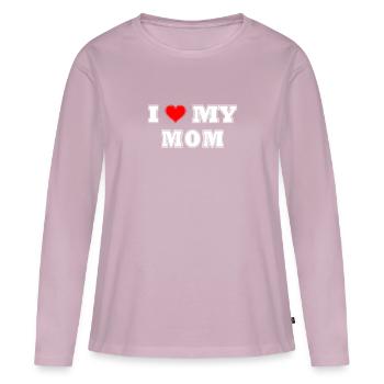 I love Mom - Frauen Premium Bio Langarmshirt - Altrosa - Vorne - Julia (174cm)
