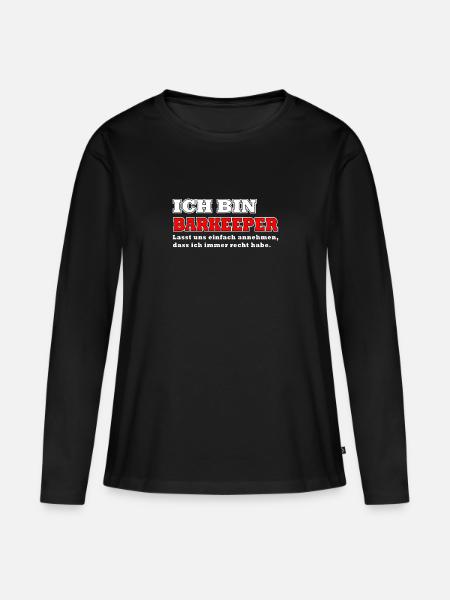 ich bin barkeeper - Frauen Premium Bio Langarmshirt - Schwarz