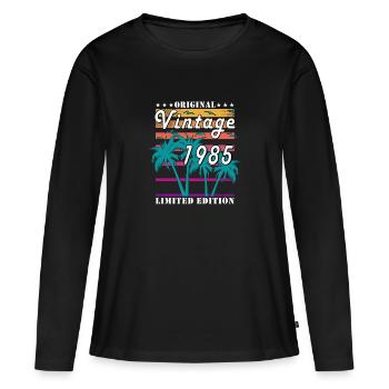 1985 Birthday 1985 Vintage 1985 Birthday - Women's Premium Organic Long Sleeve Shirt - black - Front - Julia (174cm)