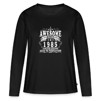 1985 Anniversaire 1985 Millésime 1985 Anniversaire - T-shirt manches longues Premium bio Femme - noir - Devant - Julia (174cm)