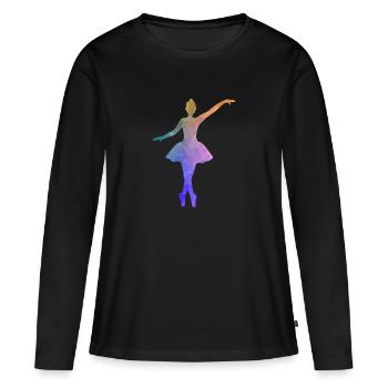 Danseuse de ballet - T-shirt manches longues Premium bio Femme - noir - Devant - Julia (174cm)