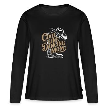 Cool Line Dance Mom Line Dance Mom - T-shirt manches longues Premium bio Femme - noir - Devant - Julia (174cm)