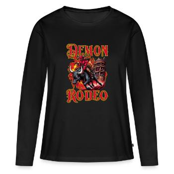 Rodeo Future Bull Rider Bull Riding Cowboy Démon - T-shirt manches longues Premium bio Femme - noir - Devant - Julia (174cm)