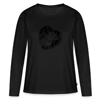 Das Mädchen tanzt mit Freude - Frauen Premium Bio Langarmshirt - Schwarz - Vorne - Julia (174cm)