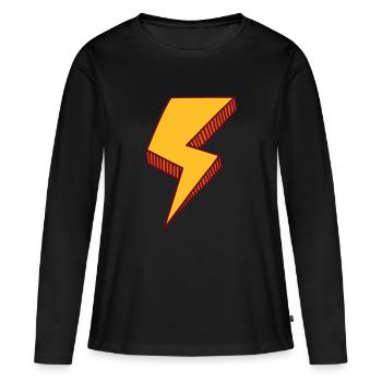 Flash symbol form - T-shirt manches longues Premium bio Femme - noir - Devant - Julia (174cm)
