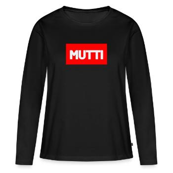 Mutti die Legende - Frauen Premium Bio Langarmshirt - Schwarz - Vorne - Julia (174cm)