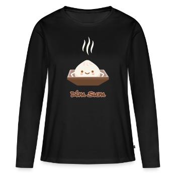 Devise de la cuisine asiatique: Dim sum - T-shirt manches longues Premium bio Femme - noir - Devant - Julia (174cm)