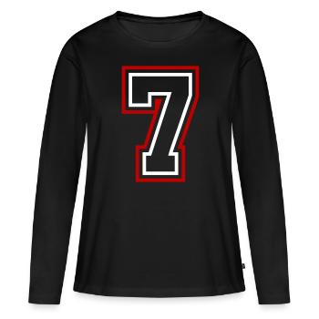7 Zahl nummer - Frauen Premium Bio Langarmshirt - Schwarz - Vorne - Julia (174cm)