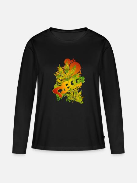 REGGAE - Frauen Premium Bio Langarmshirt - Schwarz