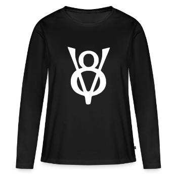 V8 - T-shirt manches longues Premium bio Femme - noir - Devant - Julia (174cm)