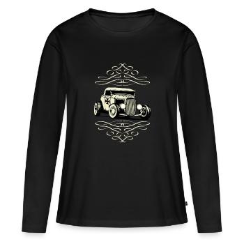 US Old Car - T-shirt manches longues Premium bio Femme - noir - Devant - Julia (174cm)