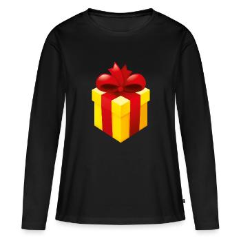 Smiley Present - T-shirt manches longues Premium bio Femme - noir - Devant - Julia (174cm)