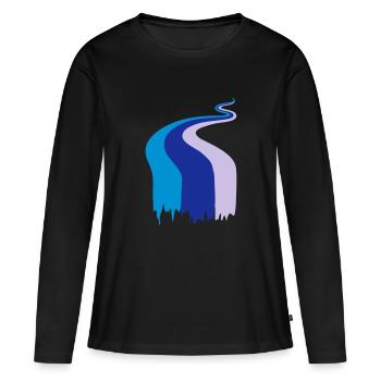 river, stream, colors - Women's Premium Organic Long Sleeve Shirt - black - Front - Julia (174cm)