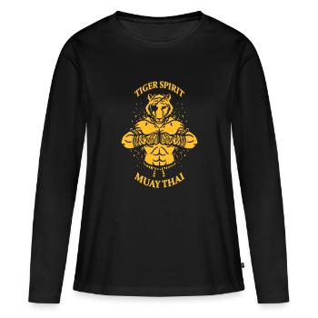 Tiger Spirit - T-shirt manches longues Premium bio Femme - noir - Devant - Julia (174cm)