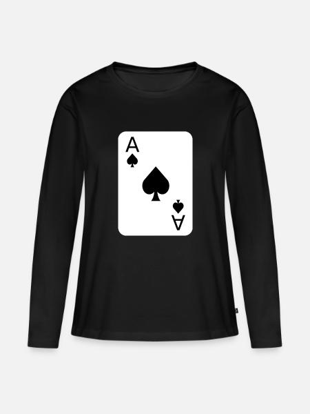 Pik Poker Spielkarte Kostüm - Frauen Premium Bio Langarmshirt - Schwarz