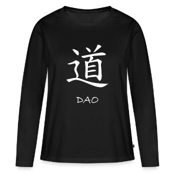 Taoïsme Dao Tao Qigong Zen Yoga Chakra - T-shirt manches longues Premium bio Femme - noir - Devant - Julia (174cm)