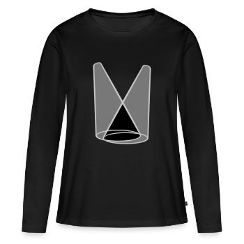 Bühne 2 Scheinwerfer Lichtkegel - Frauen Premium Bio Langarmshirt - Schwarz - Vorne - Julia (174cm)