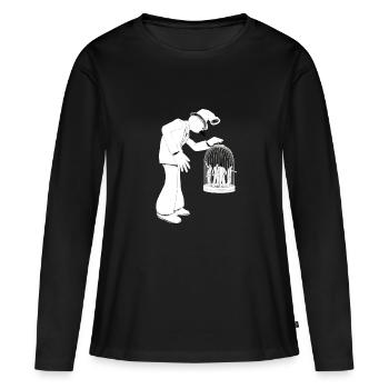 Dago dans " La cage aux fous " - T-shirt manches longues Premium bio Femme - noir - Devant - Julia (174cm)